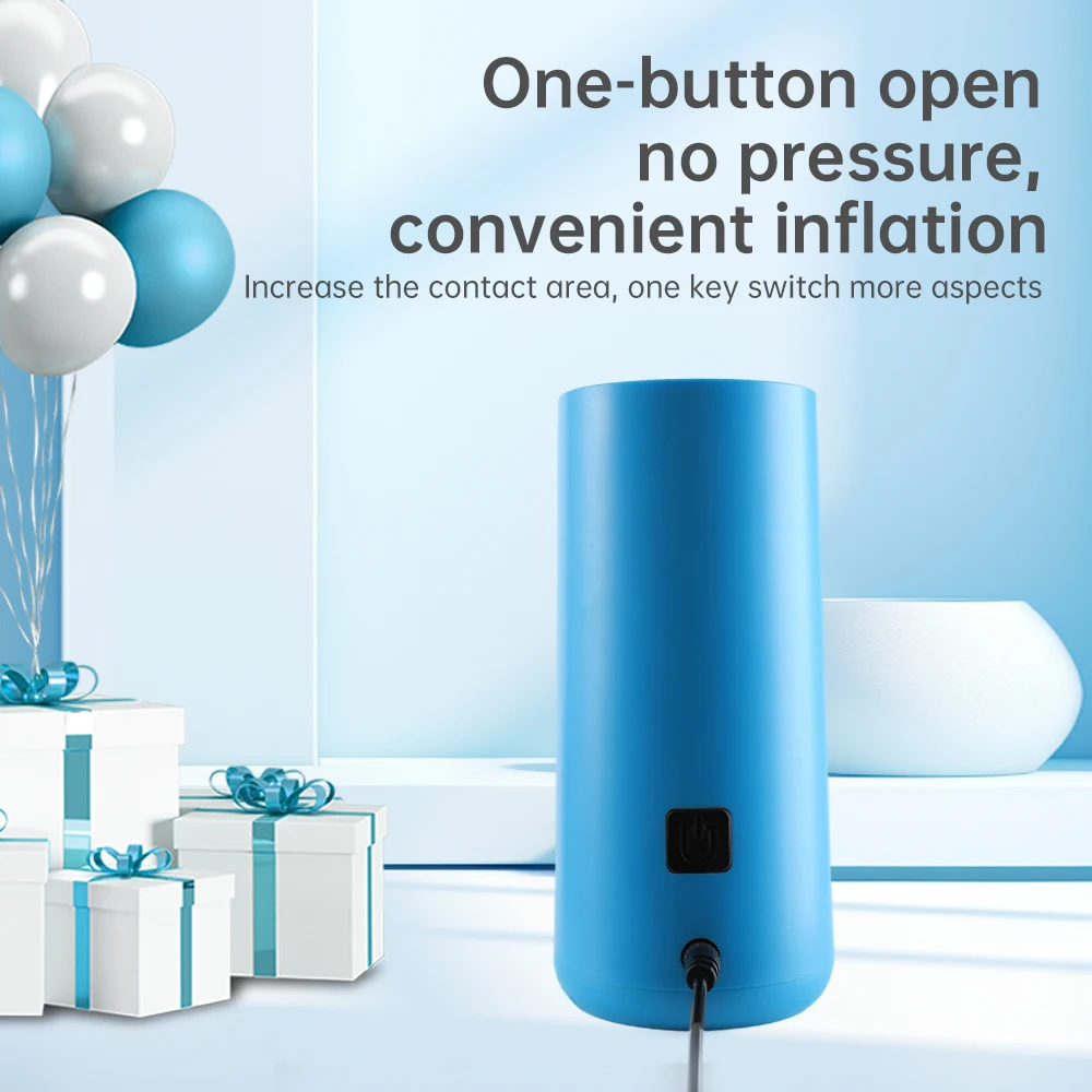 Mini Electric Balloon Pump Portable Balloon Blower Machine with Press and Auto Inflate Balloon Inflator Anti-slip Air Pump