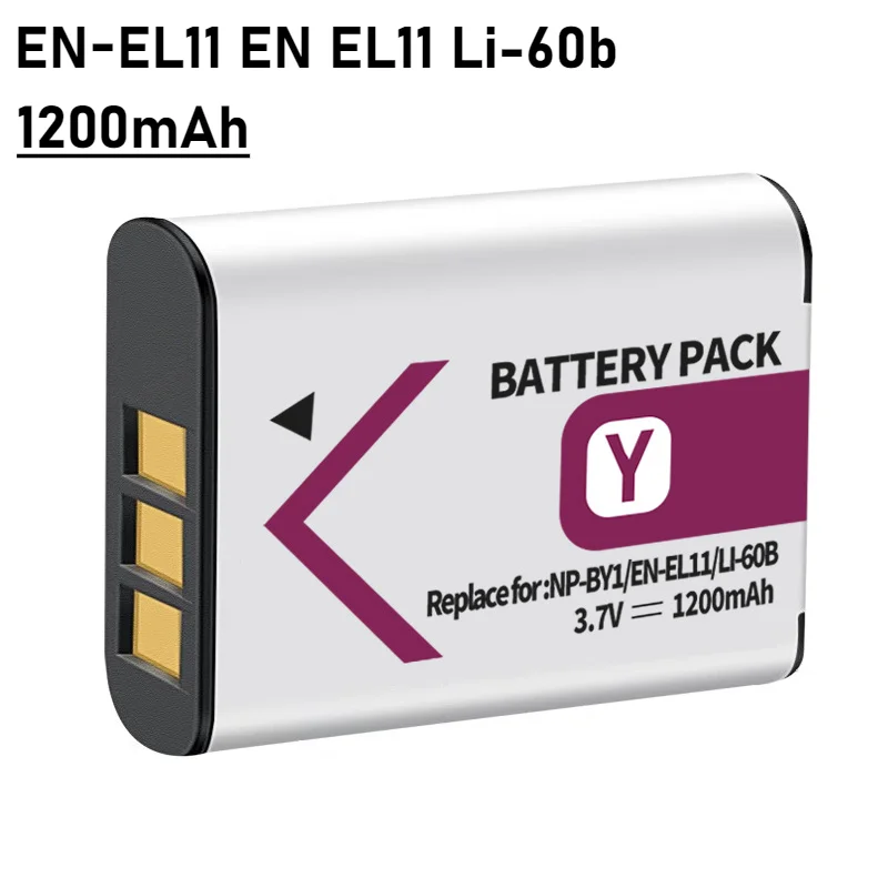 

EN-EL11 EN EL11 Li-60b D-Li78 D Li78 NP-BY1 NP BY1 Camera Battery for Nikon Coolpix S550 S560 Pentax M50 W60 W80 Olympus FE-370