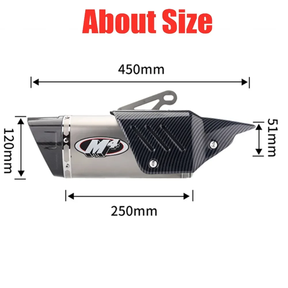 51mm Universal 500cc 600cc Motorcycle Muffler Escape Moto Motorcycle Exhaust Exhaust Pipe For Benelli 600 R6 R1R3 CBR500 Z750