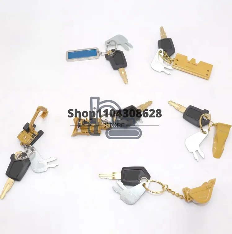 

1PCS 5P8500 keys fits For Caterpillar cat Excavator Heavy Equipment Keychain F0002 8H5306 Ignition Key with Bucket Key Chain