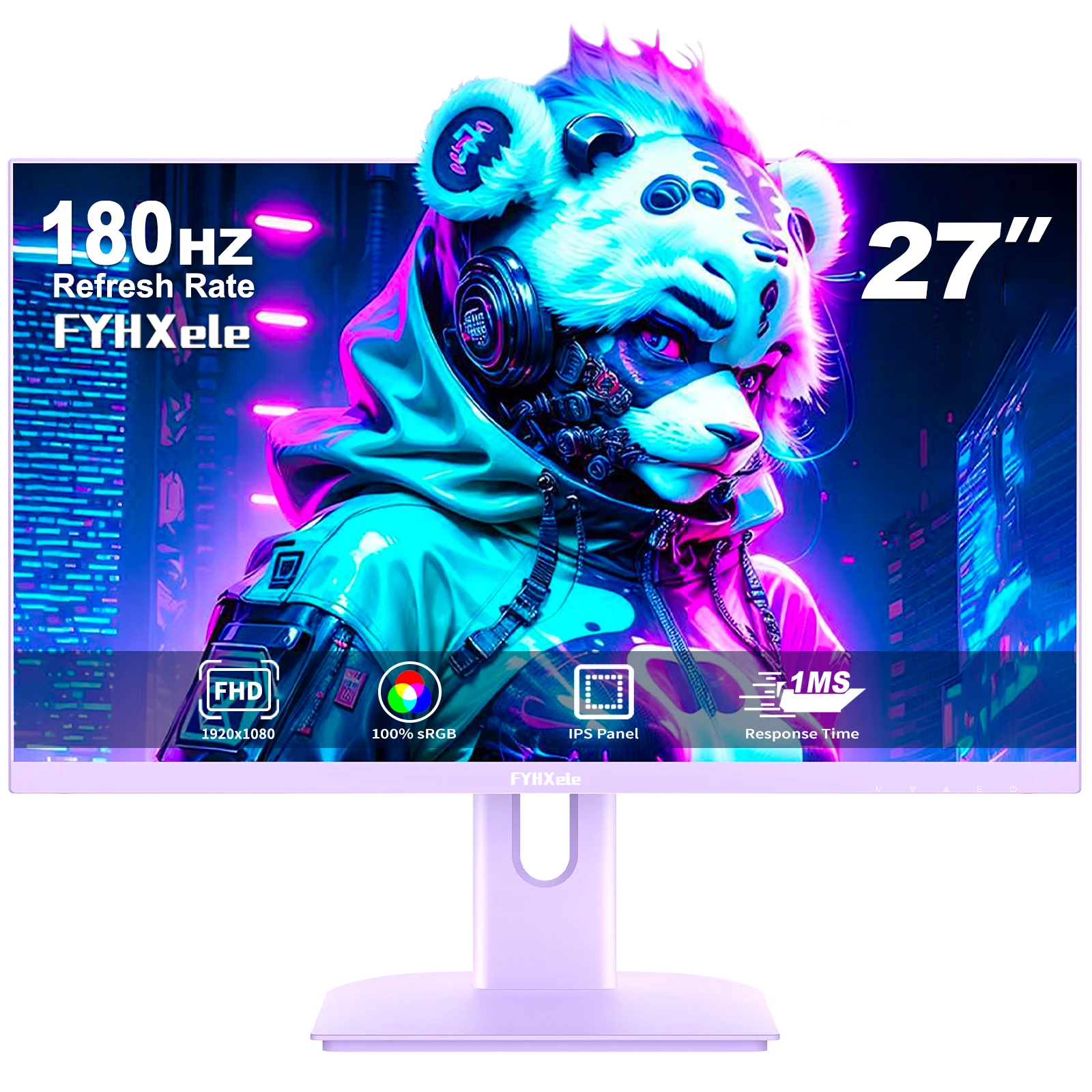 FYHXele 27 inch 180Hz IPS Gaming Monitor 1Ms Fast Response Speed 1920 * 1080 HDMI DP Ultrawide PC Support Vesa Wall Mount