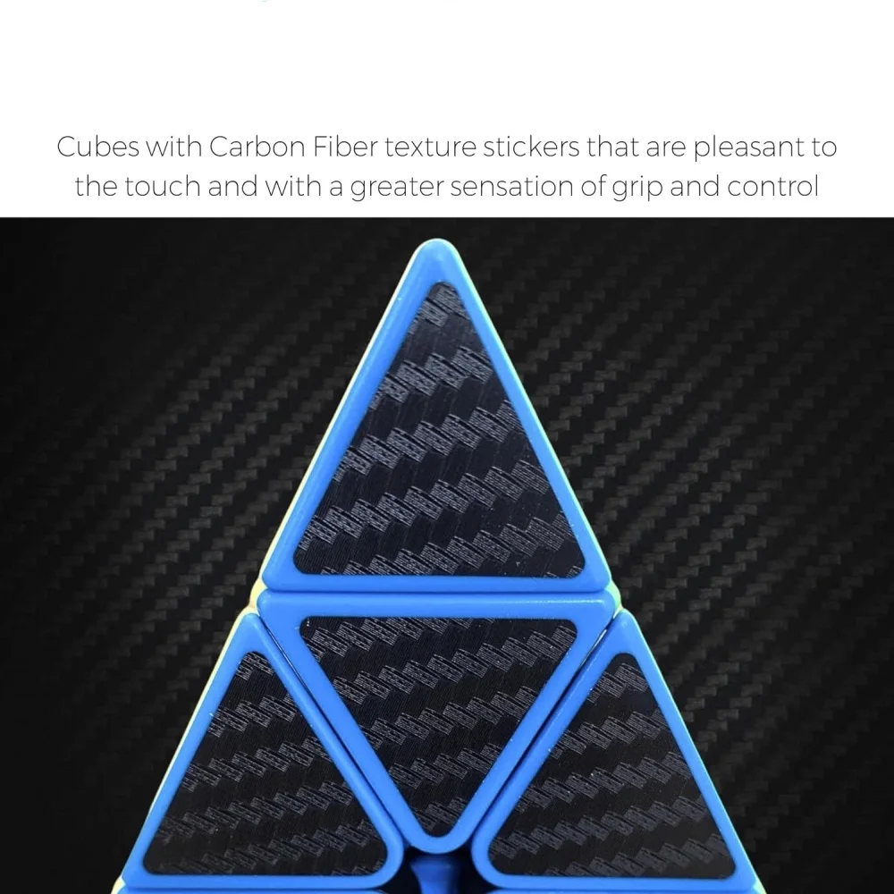 Qiyi Speed Magic Cube Set 3x3x3 pyramid/Maple leaves Super-durable Carbon Fiber Sticker with Vivid Colors for All