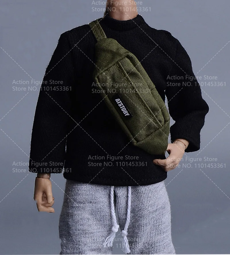 1/12 Male Soldier Canvas Handbag Travel Casual Satchel Waist Bag Fit 6inch Action Figure Body