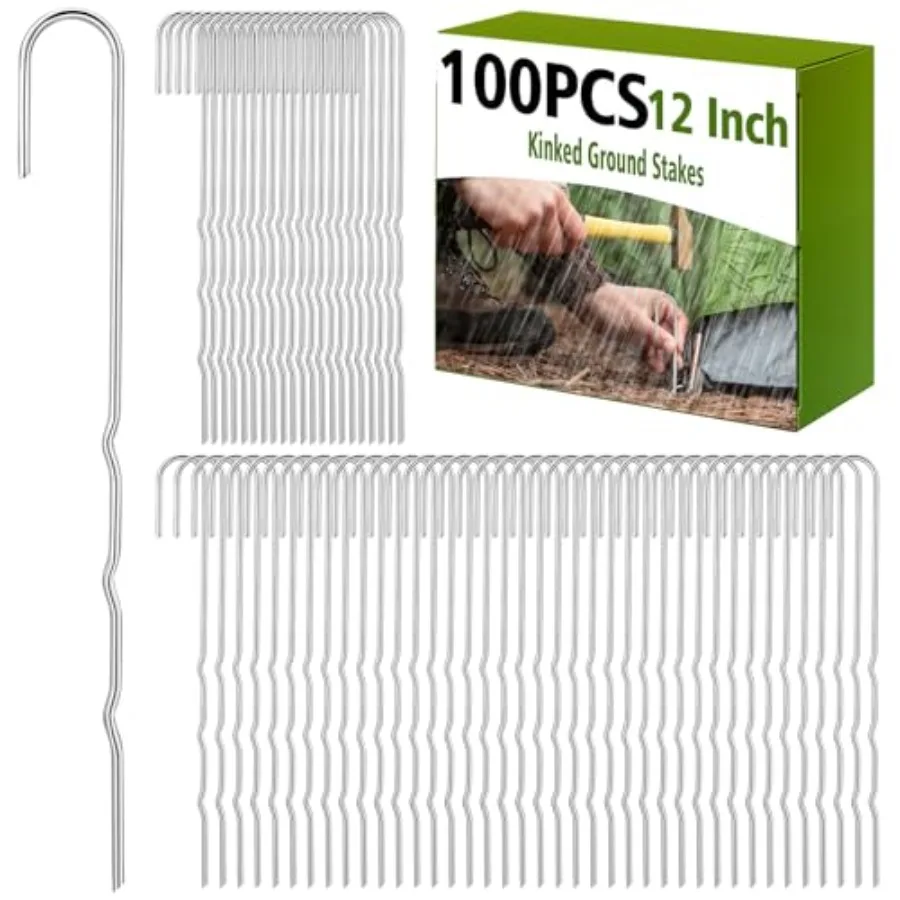 

Pcs Kinked Ground Stakes Metal Garden Fence Edging Hook Heavy Duty J Shaped Galvanized Tent Fence Spikes for Dogs Digging Canop