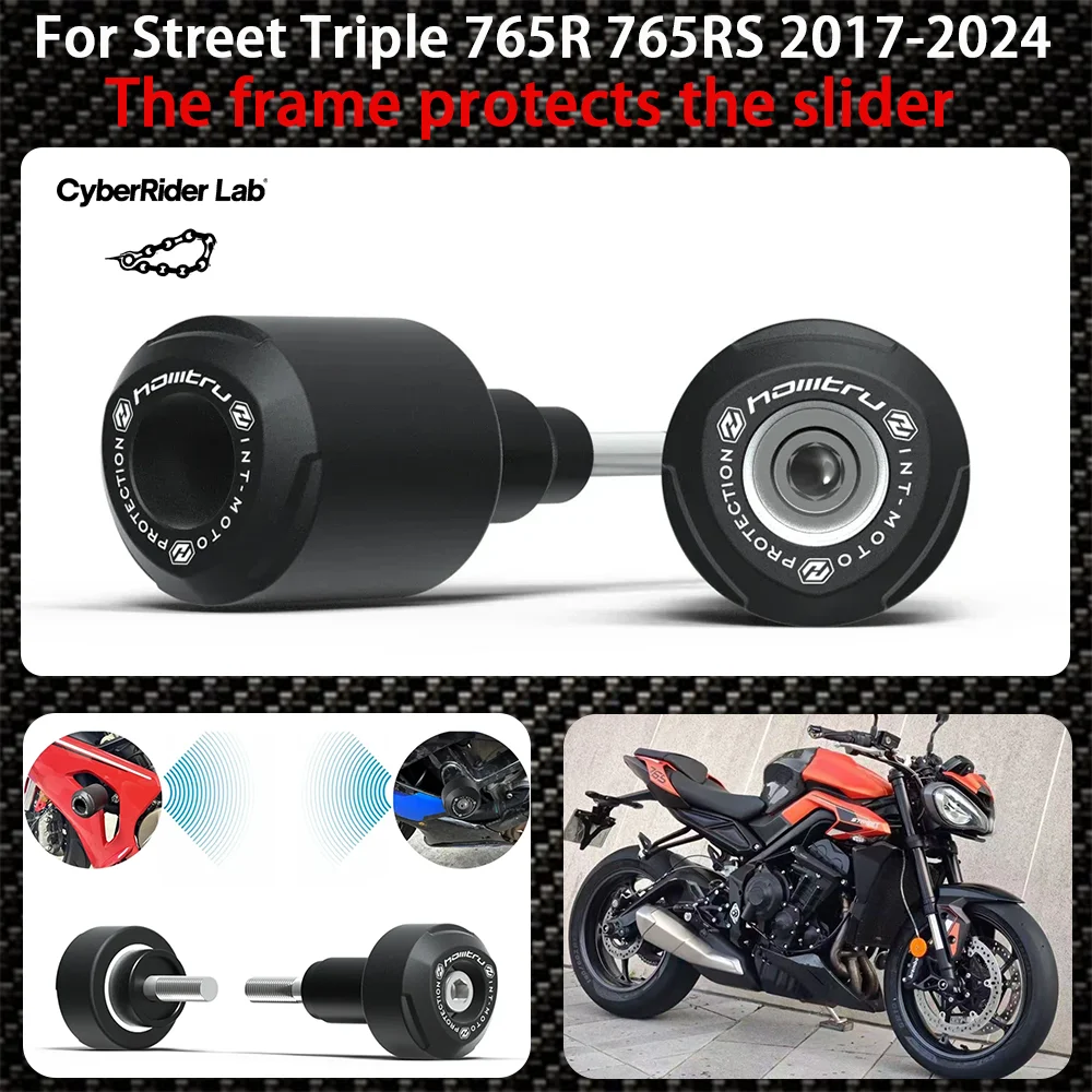 

Для Street Triple 765 R/RS 765RS 765R 2017-2024/S(660) 2020-2024/765S 2017-2019 ползунки рамы мотоцикла защита от столкновений