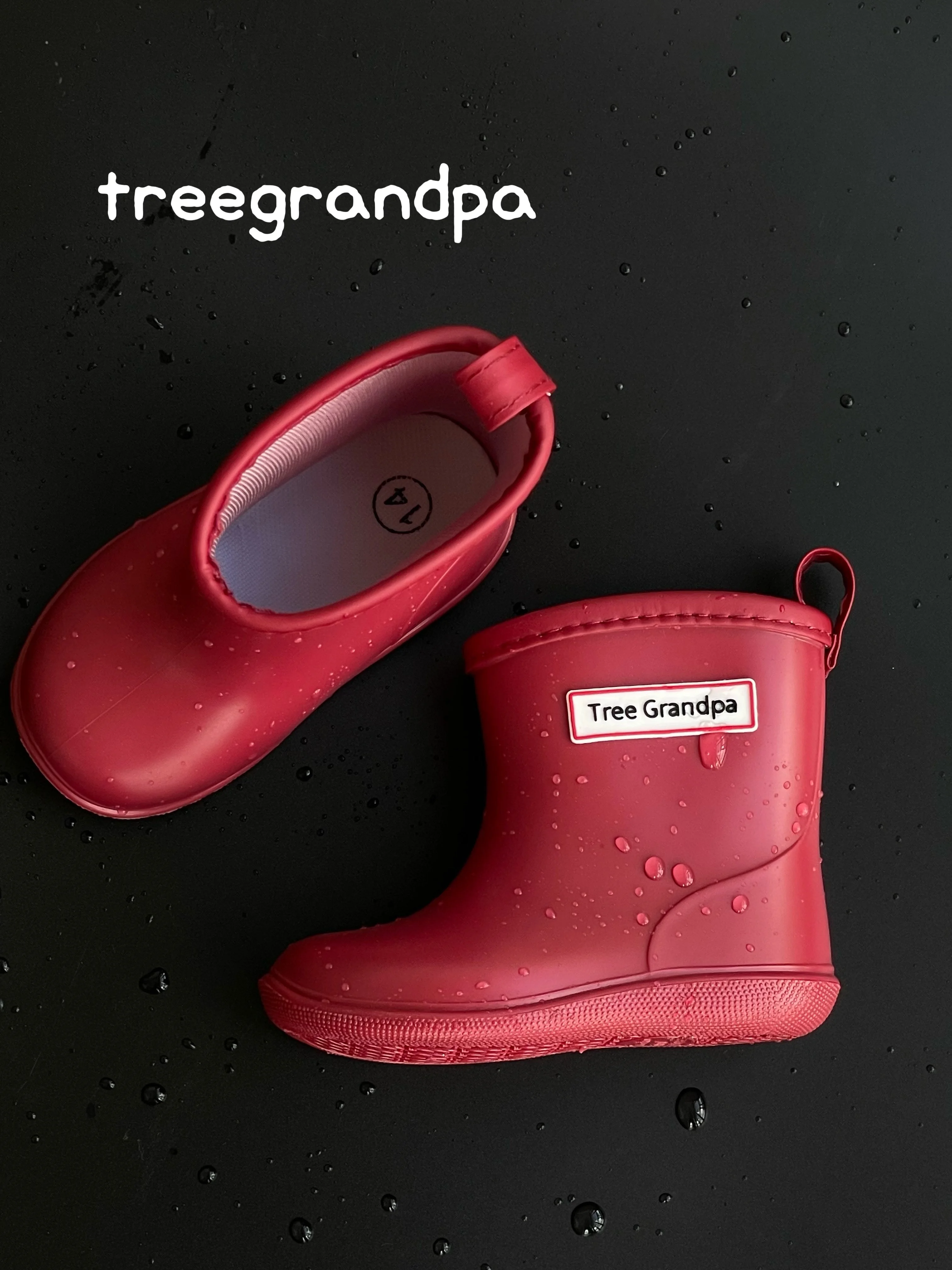 

Tree Grandpa Toddler Rain Boots For Boys And Girls - Lightweight Flexible Rubber Kid Rain Boot With Non Slip Sole Slip-on Design
