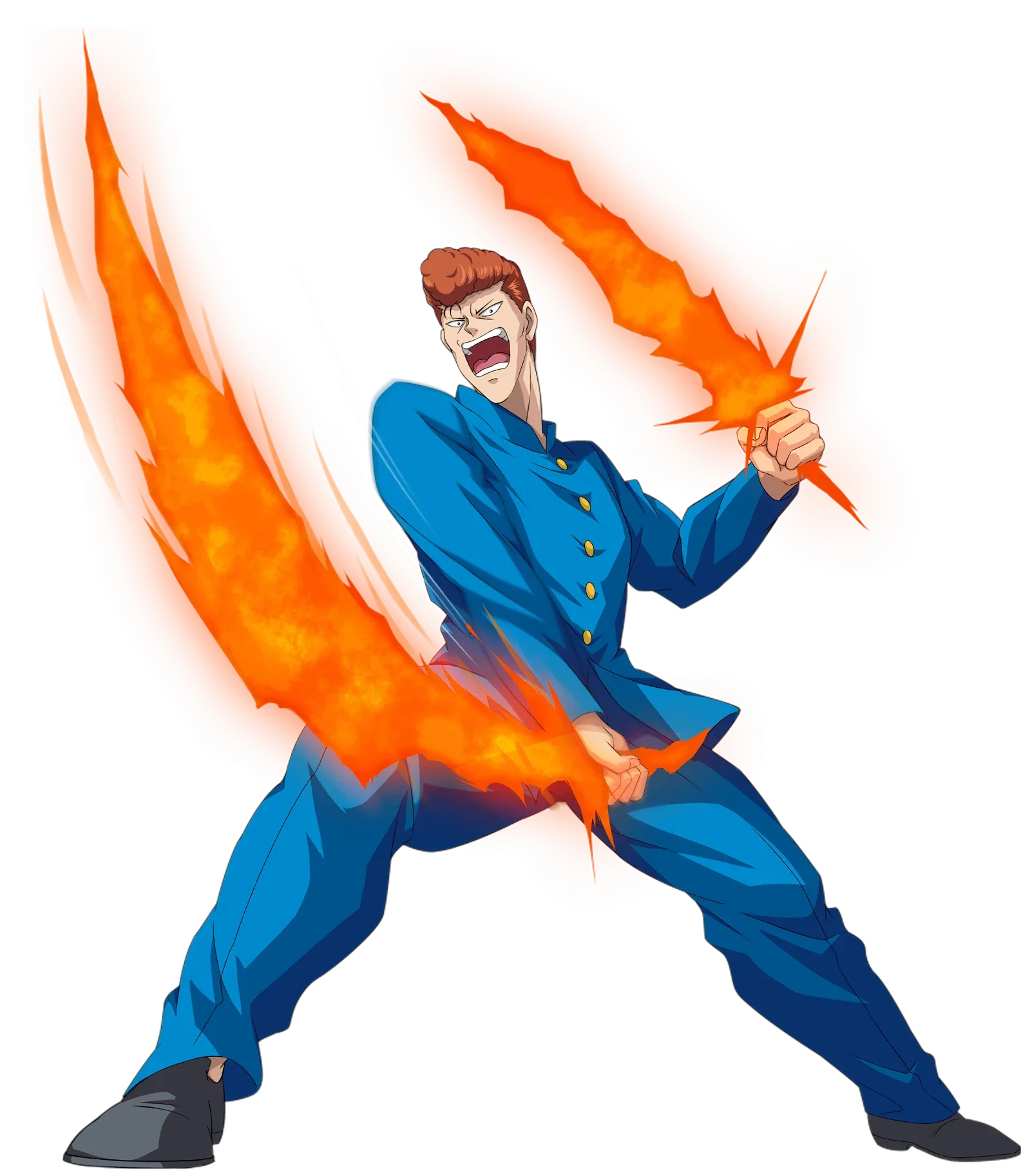 Anime Yu Yu Hakusho Kuwabara Kazuma Uniform Cosplay Costume Blue Full Set Halloween Costume For Women Men