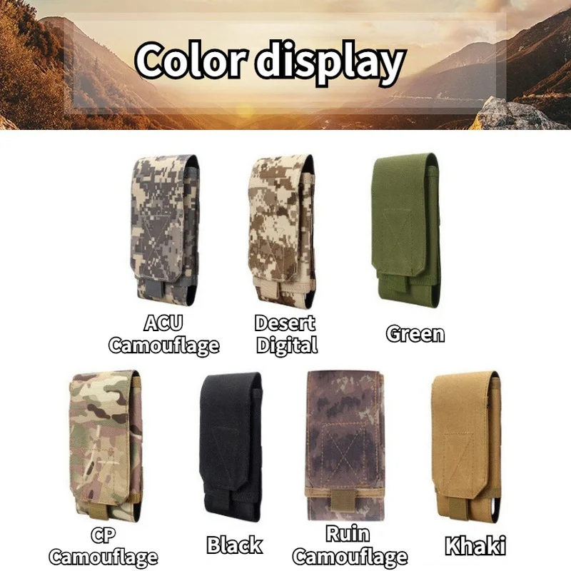 1Pc Outdoor Camouflage Bag Tactical Army Phone Holder Sport Waist Belt Case Waterproof Nylon EDC Sport Hunting Camo Bags image 5