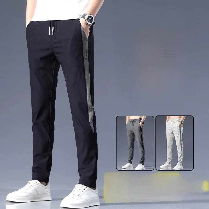 กางเกงขายาวผ้าไหมน้ำแข็งสำหรับฤดูร้อนสำหรับผู้ชาย ทนทานต่อการสึกหรอ เหมาะสำหรับเล่นกีฬา งานก่อสร้าง ป้องกันแรงงาน ป้องกันไฟ