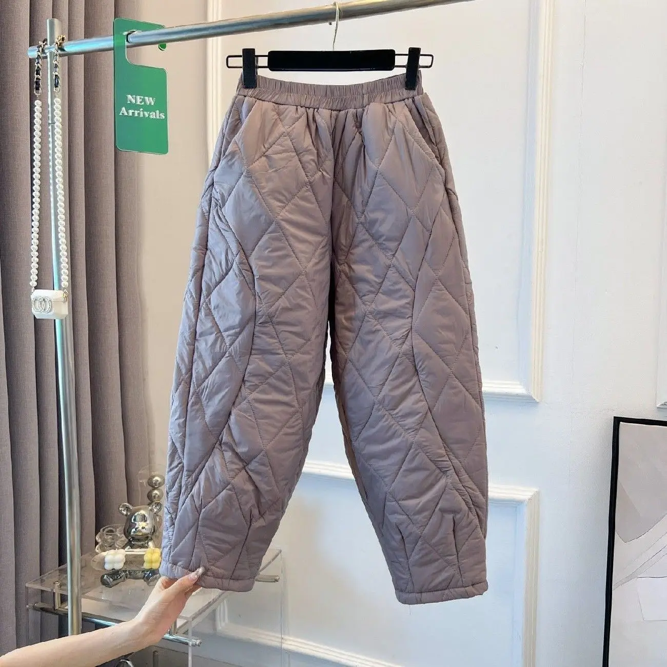 

Женские повседневные хлопковые брюки Harlan с высокой талией, длинные прямые брюки, свободный крой, модные пригородные брюки, осень-зима, новинка A...