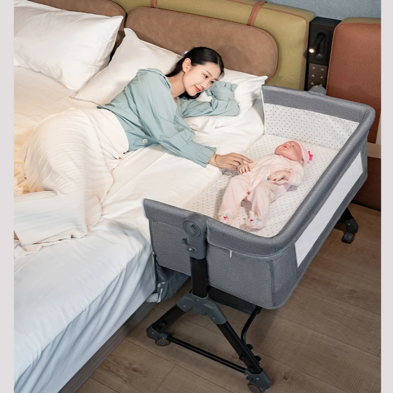 Portable Multi-functional Mobile Foldable Crib Newborn Bed Splice Queen Crib Baby Crib bb Cradle Bed