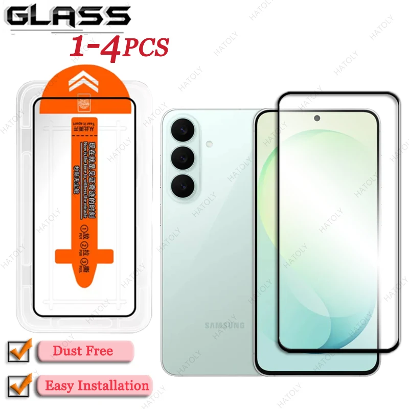 Free Dust For Samsung Galaxy S26 FE Glass Screen Protector For Galaxy S26 FE Film Easy Installation Black Edge Protective Film