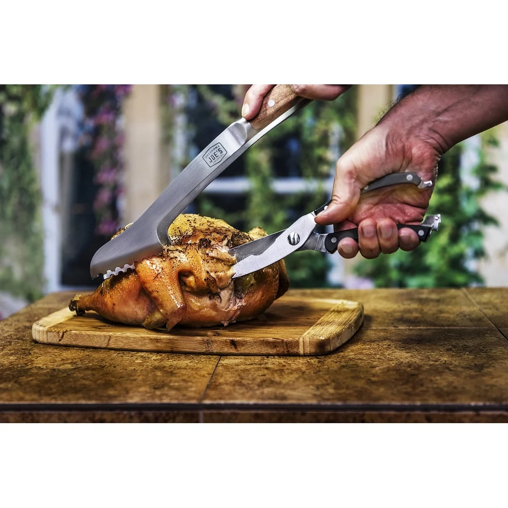 مقصات اللحوم شديدة التحمل مقص المطبخ من الفولاذ المقاوم للصدأ مقابض زنبركية مقصات قطع العظام آلية قفل متينة