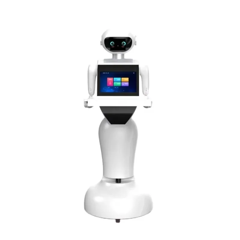 Robot Pelayan Restoran Cerdas, Robot Pengantar Makanan Navigasi Cerdas Otomatis, Robot Restoran