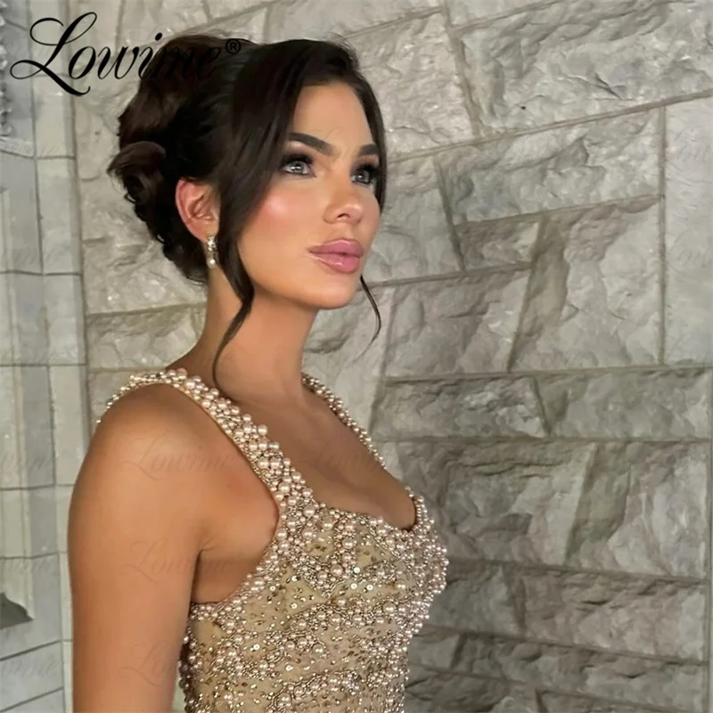 Beaded Aso Ebi Party Dress Pearl Evening Gowns For Women Formal Party Second Reception Birthday Engagement Dress Prom Customized