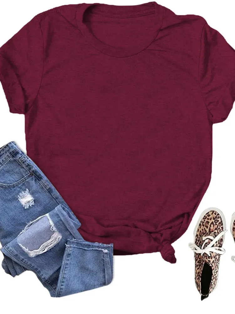

Summer New Fashionable Solid Color Blank Loose Large Size T-shirt Short Sleeve Unisex Casual Round Neck Hoodie Top