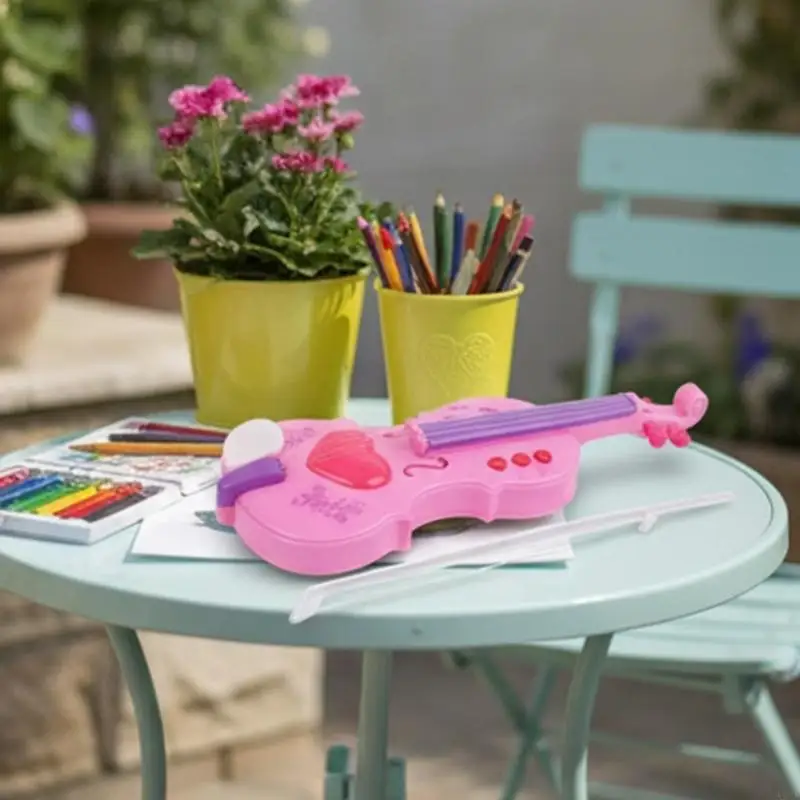 軽量プラスチック模擬バイオリンおもちゃパフォーマンス小道具電気音楽バイオリン楽器教育玩具永続的な A2UB