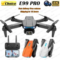 E99pro K3 Foldable Mini Drone - 4K HD Dual Camera RC Quadcopter with Hold Mode & LED Night Lights | WIFI Aerial Photography Toy