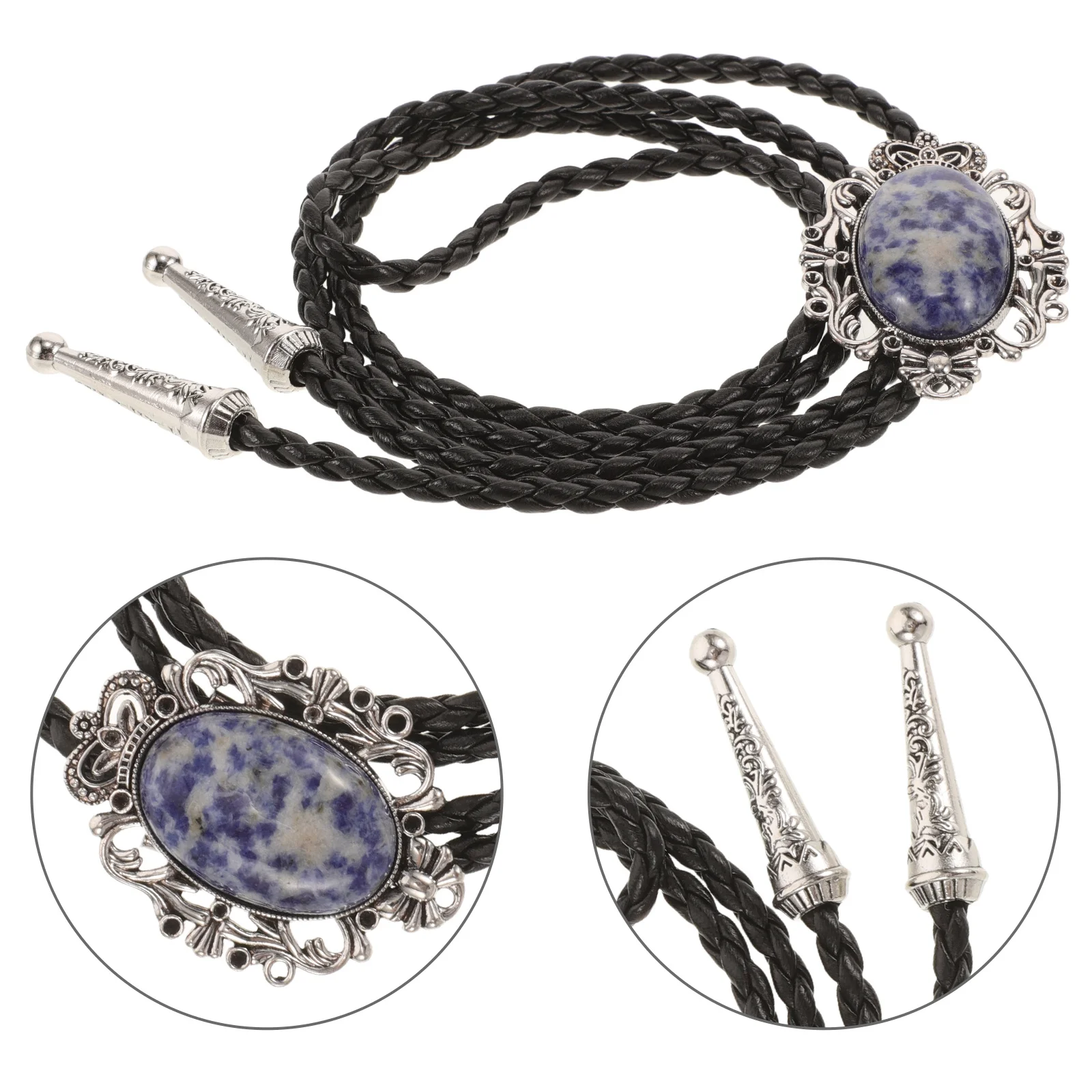 

Green Turquoise Bolo Tie For Men Artificial Turquoise Pendant Pu Cord Western Vintage Necktie Cowboy Style Shirt