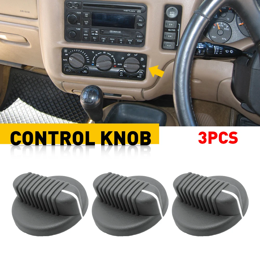 3Pcs Air Conditioning Control Switch For Chevrolet Blazer S10 1998 1999 2000 2001 2002 2003 2004 2005 GMC Jimmy Sonoma AC Knob