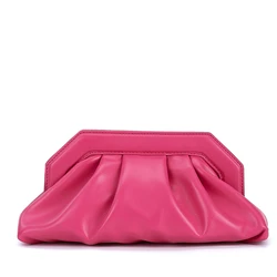 Pochette di design borsa da festa in pelle pu borsa da donna rosa rosa calda gnocchi borsa a cuscino increspata 2022 borsa a marsupio di tendenza