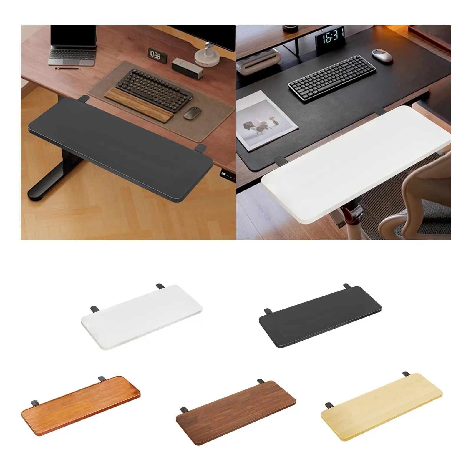 Desk Extender Board Home Office for Computer Table Desktop Extension Board Folding Clamp on 50x20cm Space Saving widening Board