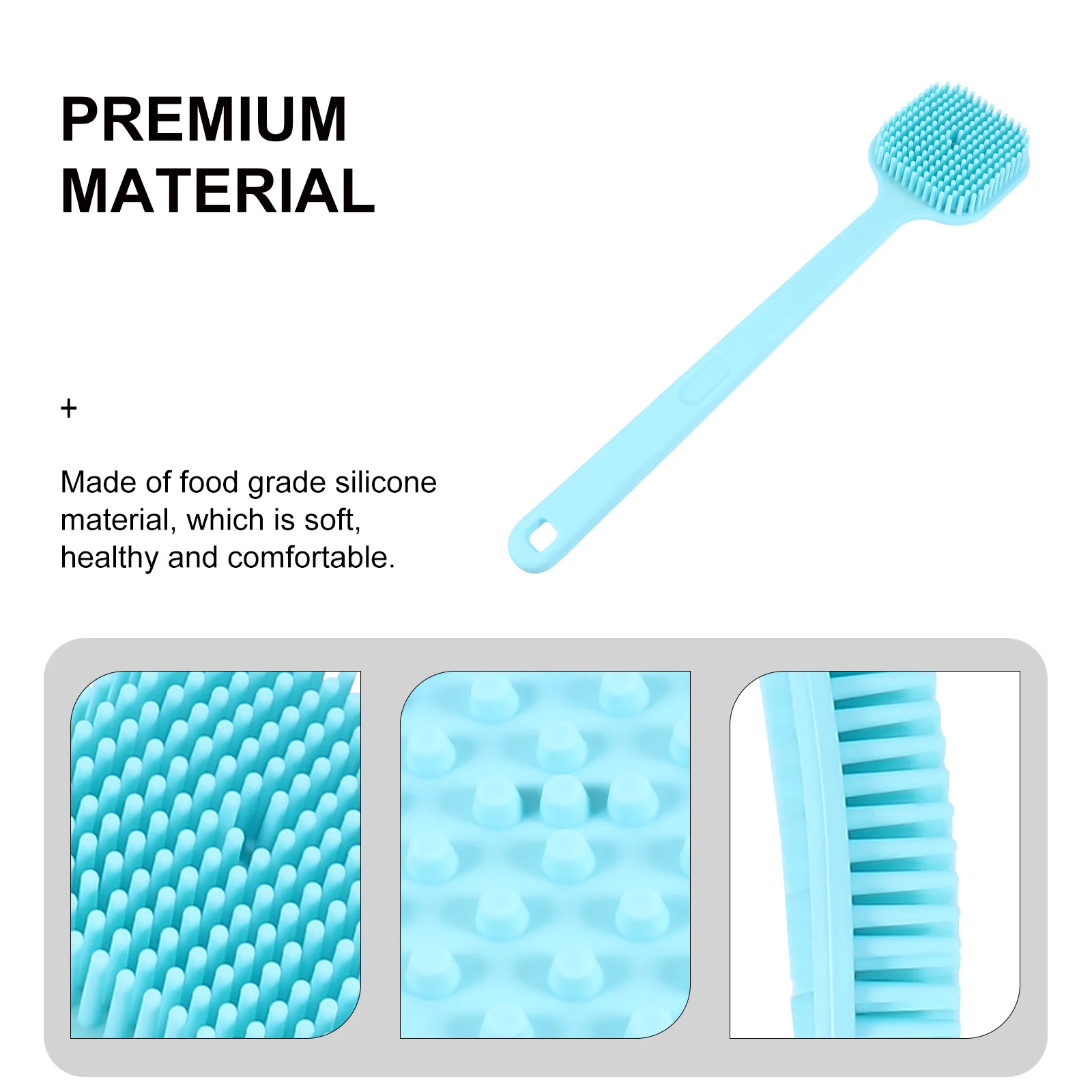 

Shower Brush Silicone Bathing Accessories Exfoliating Back Scrubber Skin Massager Soft Hair Ergonomic Cervical Massage Body