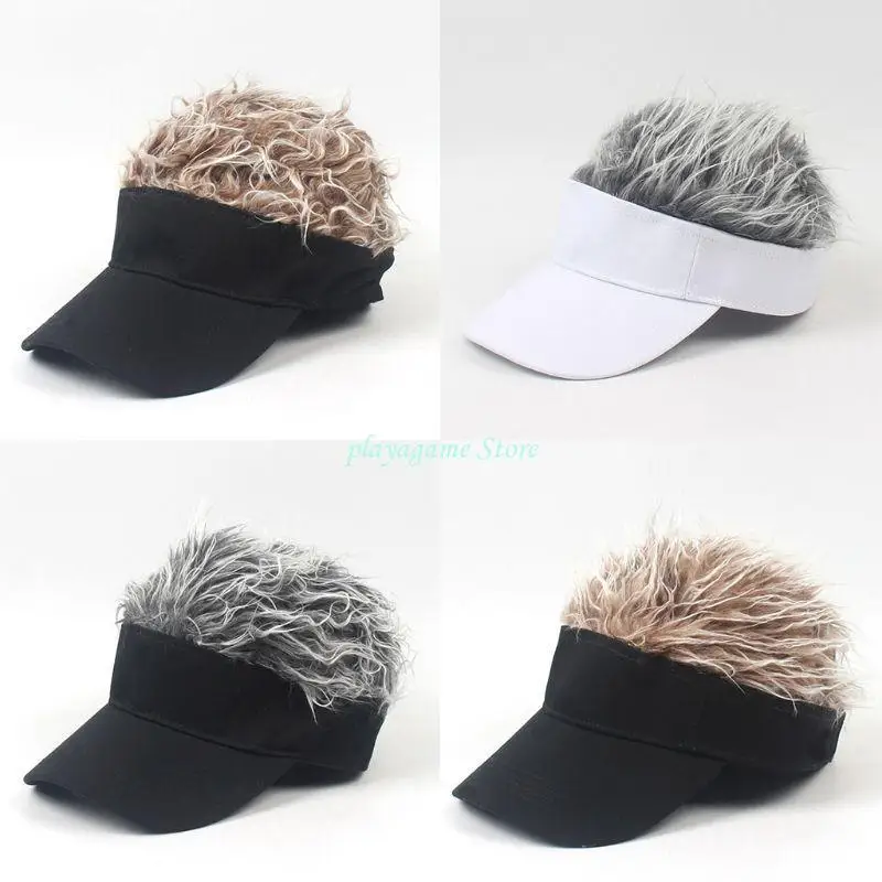 Y88A الكبار الاطفال مضحك قبعة بيسبول مع ارتفعت شعر مستعار وهمية بلون قابل للتعديل S #4