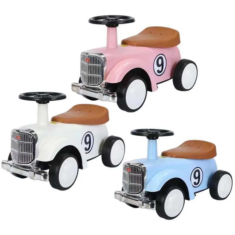 Vintage Toddler Car 3 In 1 Ride On Cars For Toddlers With Limited Steering Wheels And Anti-Rollover Wheels Kid Driving Car