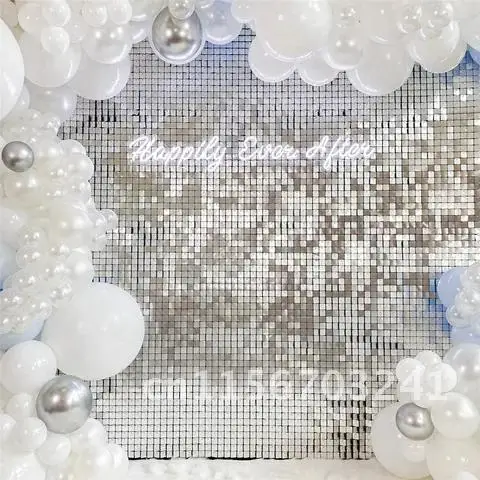 Sequin Party Backdrop Wedding Decoration Baby Shower Wall Glitter Backdrop Shimmer Birthday Foil Curtain Adult Anniversary 1M*2M