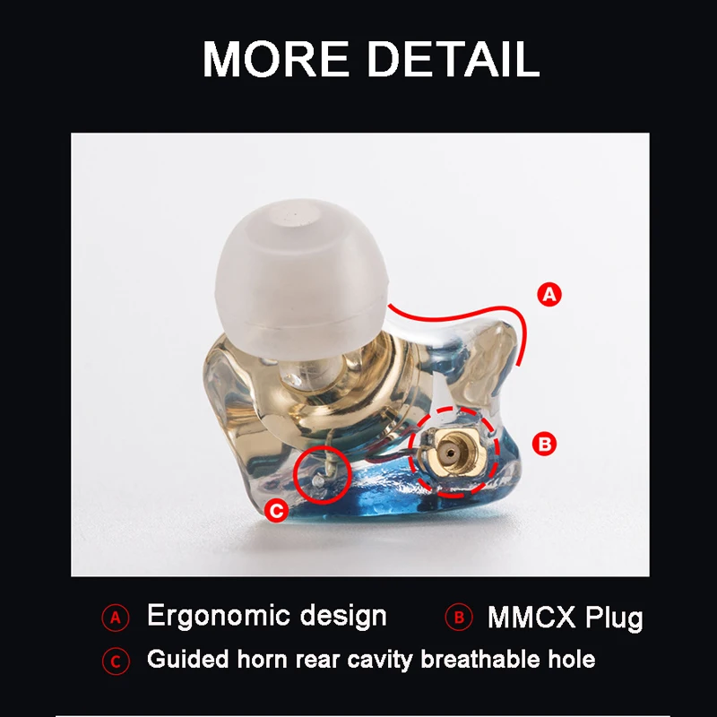 Tiandirenhe TD02 Pro MMCX Resin Padat HiFi Earbud Star 'S Olahraga Tahap Dapat Diganti untuk Iphone Mp3 Game Earphone dengan Filter