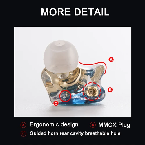 Imagen 2 del producto Tiandirenhe-auriculares de resina sólida TD02 pro MMCX, HiFi, escenario deportivo, reemplazable para iphone, mp3, auriculares de juego con filtros