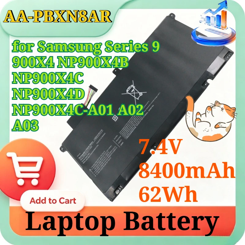 AA-PBXN8AR 7.4V 62Wh Li-Polymer Replacement Battery for Samsung Series 9 900X4 NP900X4B NP900X4C NP900X4D NP900X4C-A01 A02 A03