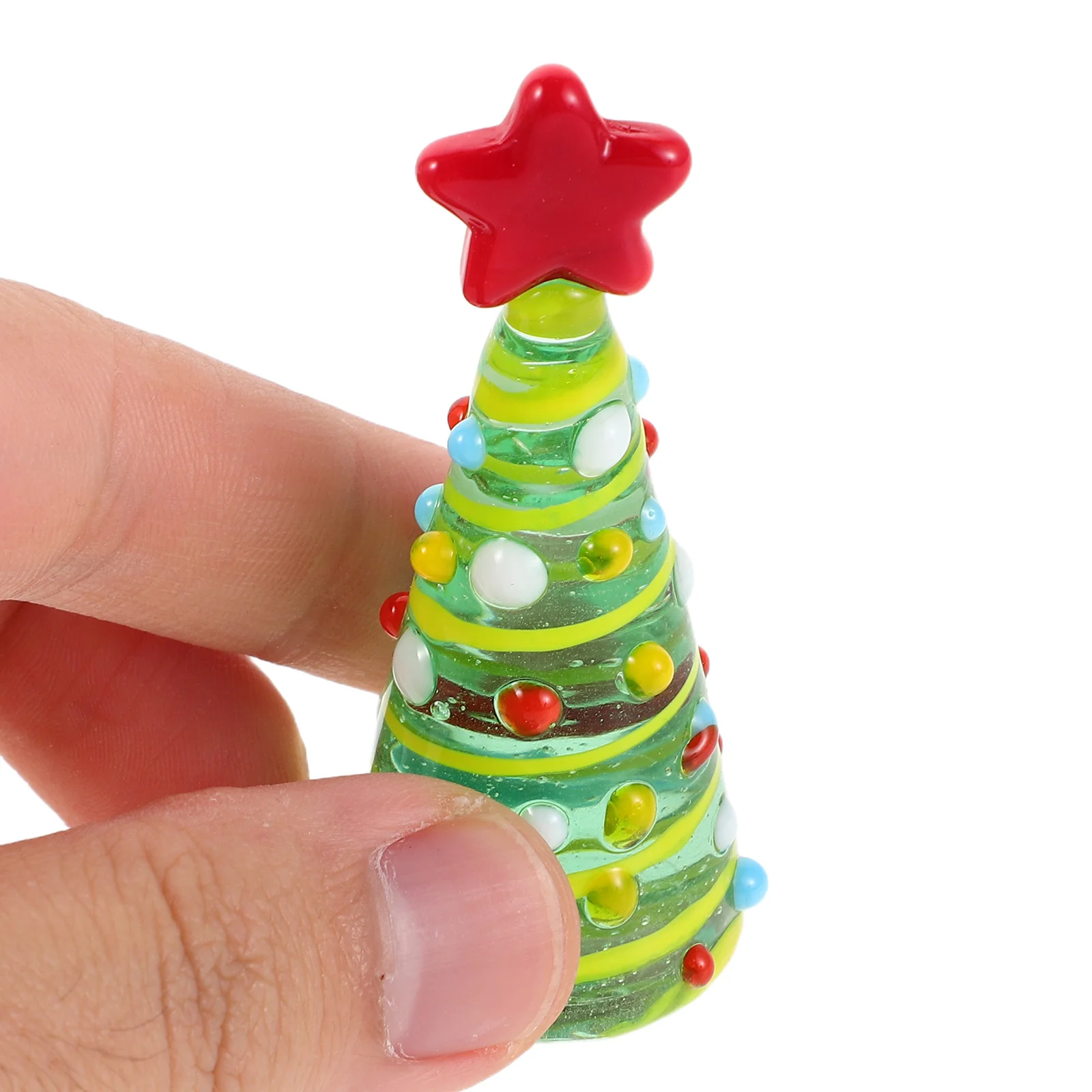 

Compact Glass Christmas Tree for Desktop Mantel Table Decor - Holiday Indoor Landscape Decoration Xmas Party Centerpiece