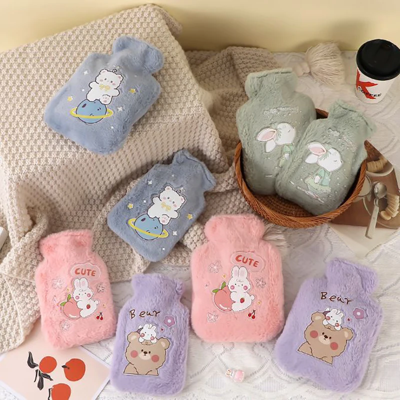 500ML Soft Hot Water Bottle Winter Hand Warmer Cute Kawaii Water Bottle for Girls Portable Waist Hand Bed Warm Bottles