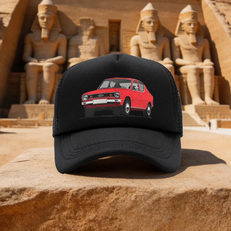 Unisex Red Retro Sedan Mesh Baseball Cap Visor Running Walking Camping Hat - Multiple Colors Available - Ideal Gift for Parents,