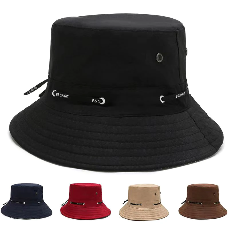 Summer Bucket Hat Foldable Bucket Hat Hip Hop Women Outdoor Sunscreen Hat Pure Color Fishing Hunting Cap Beach Cap