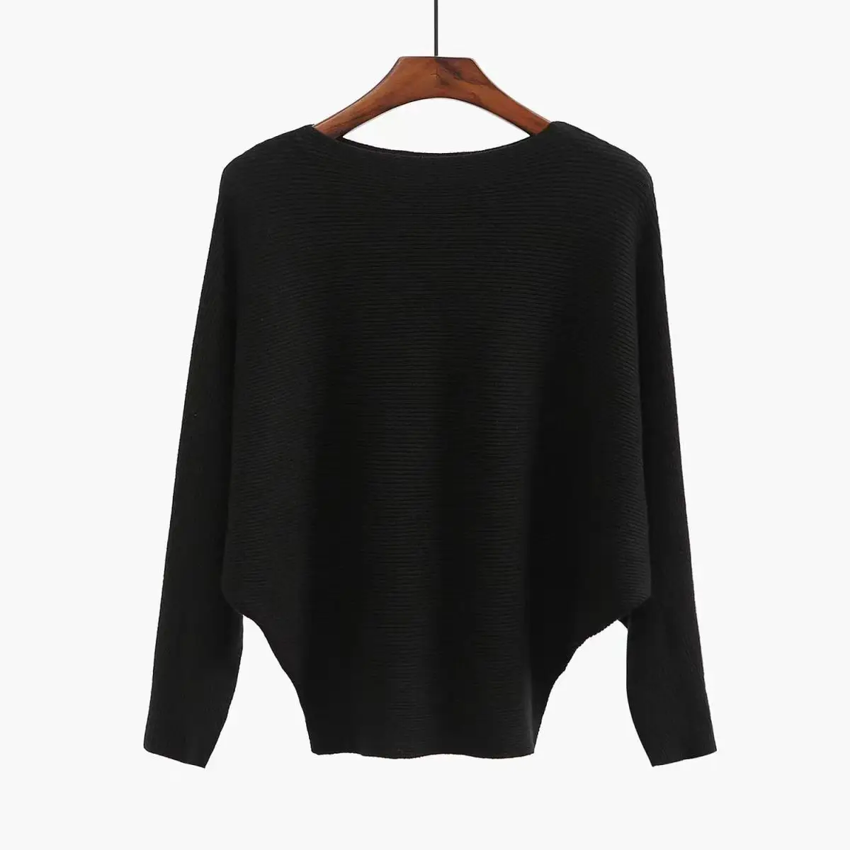 Spring Autumn Large Size Batwing Knitted Top Women's Versatile Base Layer Long Sleeve Sweater Casual Commute Style Loose Fit