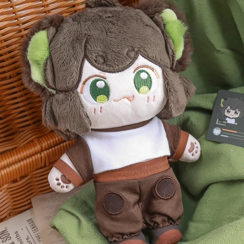 ตุ๊กตาผ้าลูอว์ เสี่ยวเฮย (แมวดำ) ขนาด 20 ซม. ชุดบาริสต้า พร้อมโครงกระดูกที่สามารถปรับท่าทางได้ และเสื้อผ้าที่เปลี่ยนได้ ตุ๊กตาผ้าฝ้ายสะสม