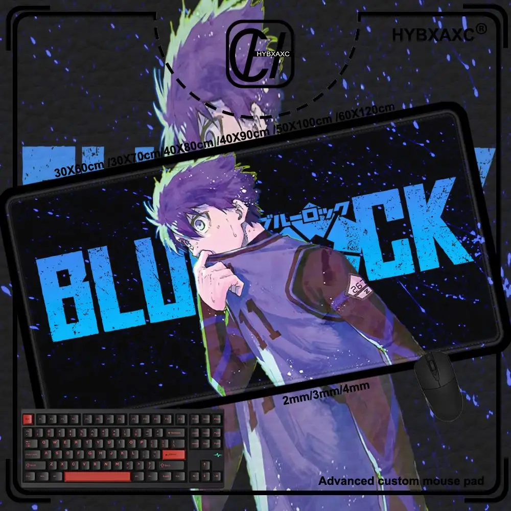 HD Printing Blue Lock Game Mouse Pad XXL Large Size Rubber Mousepad for PC Gamer Desktop Decoration Office Mouse Mat Deskmat Rug