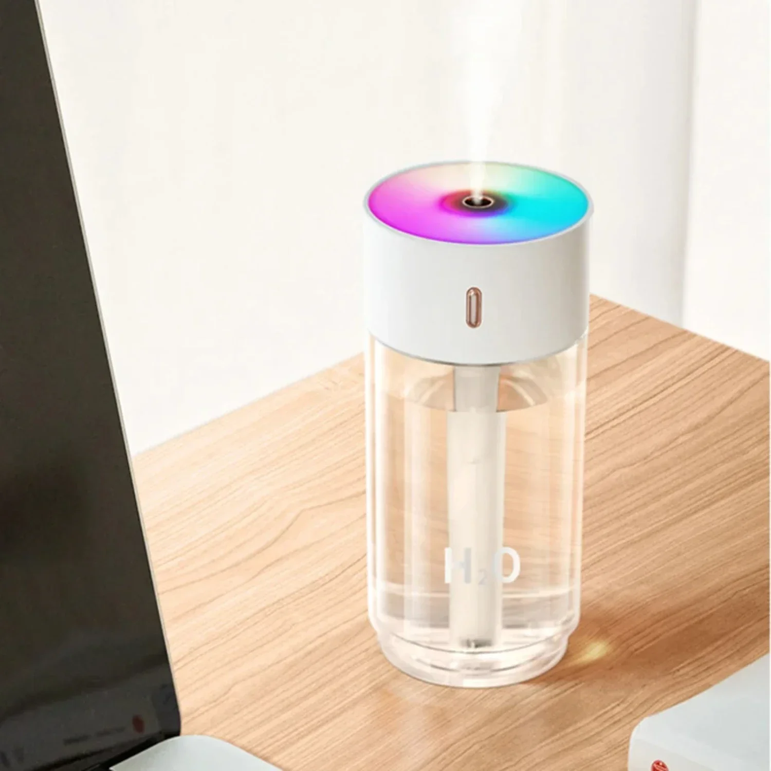 Mini humidificador USB portátil con ambientador, purificador para dormitorio y oficina, 280ml, difusor nebulizador LED