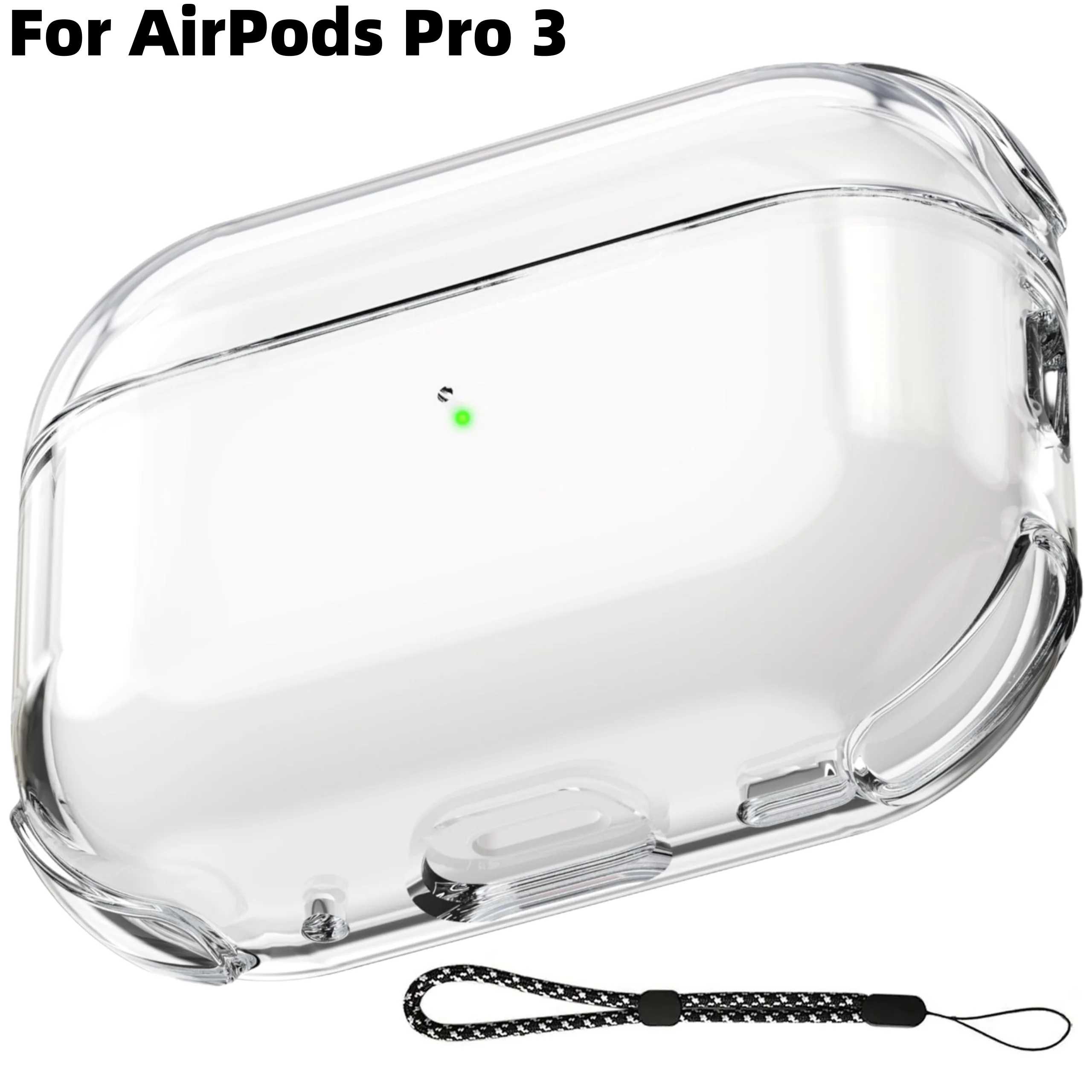 (Clear) for AirPods Pro 3 Earphone Case Clear Cover with Lanyard Soft Transparent Protective Case For AirPods Pro 3rd Generation