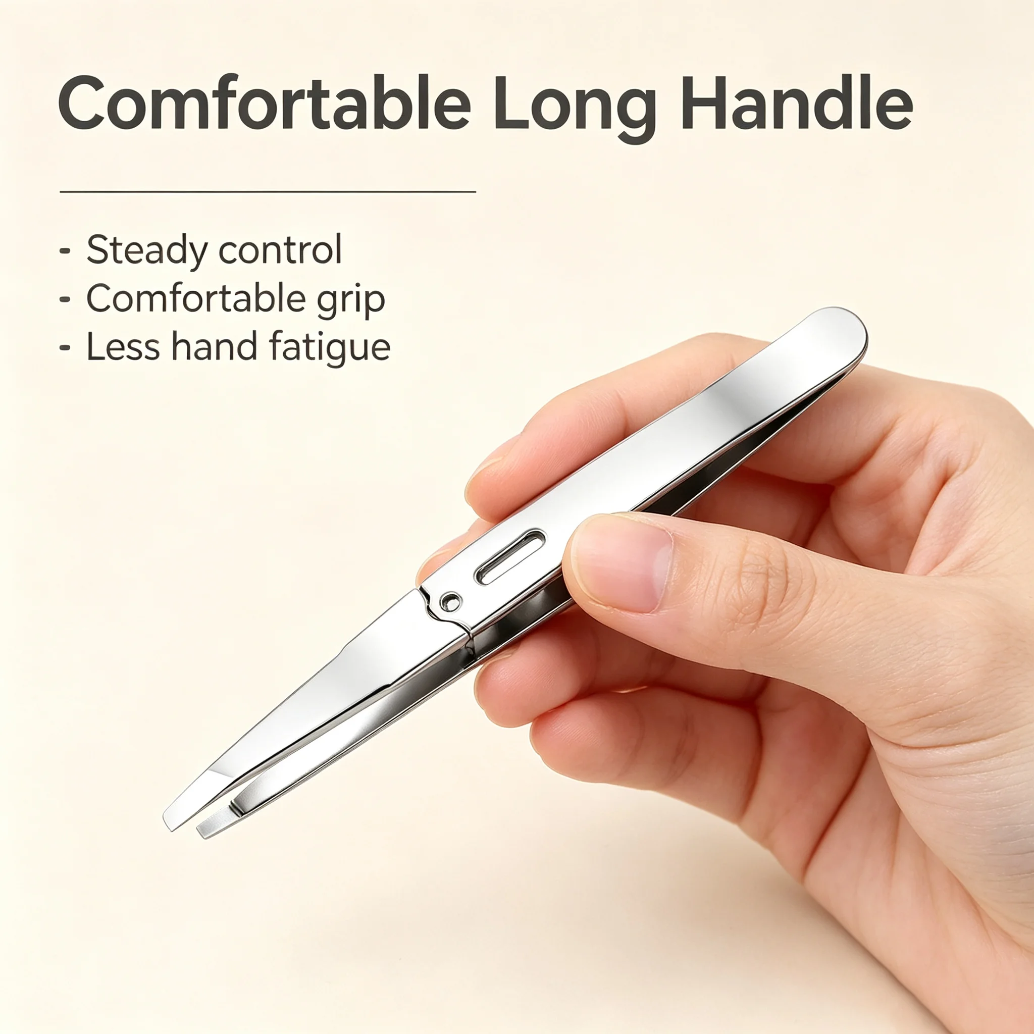 Portable Brow Tweezers Slim 9.4cm Size For Commute Beauty Lovers Easy Carry Storage