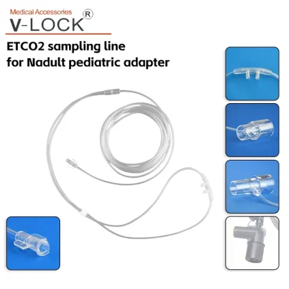V-Lock No.1001 Disposable ETCO2 Sampling Line with LUER male connector for Patient Monitor Sidestream ETCO2 Sensor Analysis