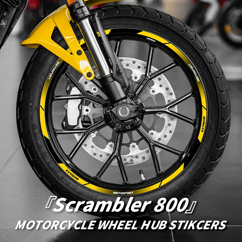 

Used For DUCATI SCRAMBLER ICON 800 Bike Accessories Rim Safety Decoration Decals Motorcycle Wheel Hub Reflective Stickers