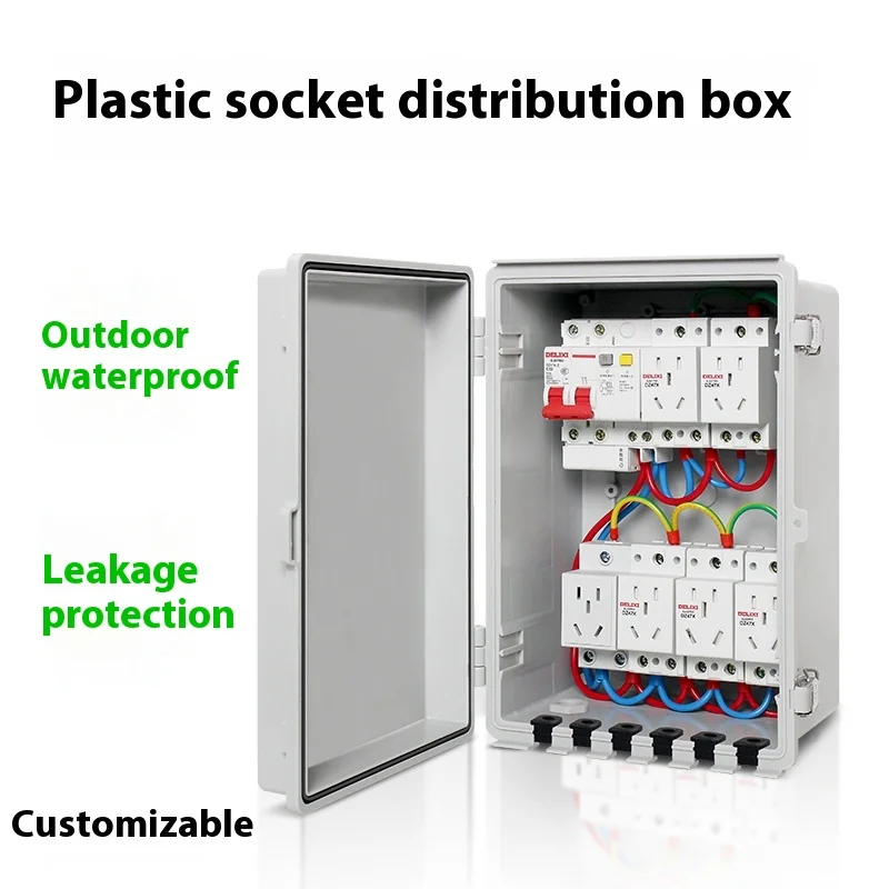 

Водонепроницаемая пластиковая наружная розетка для дождевой воды, полностью включенная защита от утечки, распределительная коробка для зарядки для безопасного внешнего применения