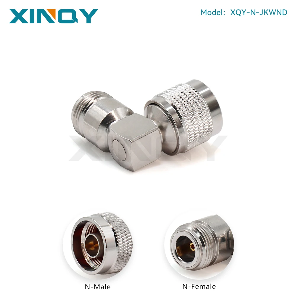 XINQY N-JWK Male to Female 90° Right Angle Elbow Adapter, 6GHz RF Coaxial Connector, L16