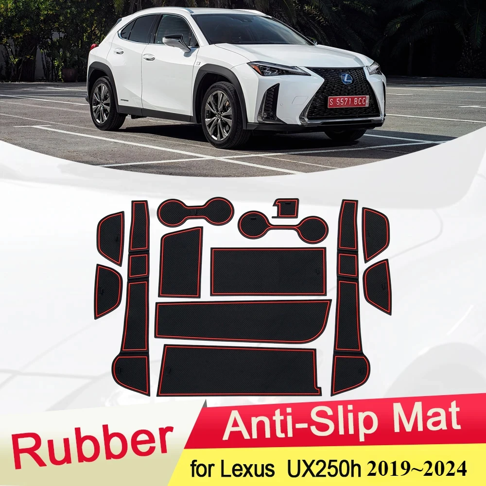 

for Lexus UX ZA10 250h 300e 200 2019~2024 Rubber Anti-slip Mat Door Groove Cup pad Gate slot Coaster Interior Car Accessories