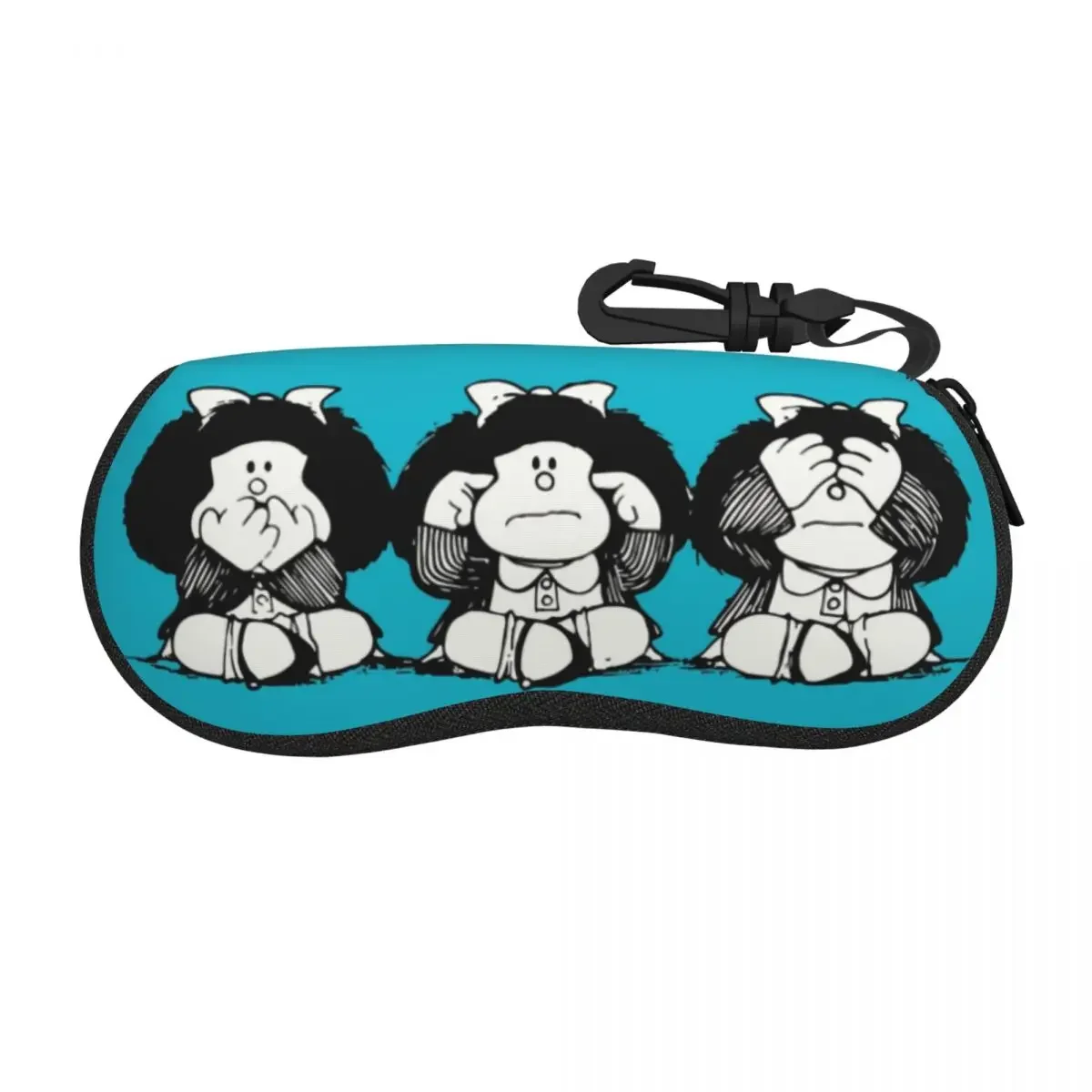 Custom Humor Mafalda Shell Eyeglasses Case Women Men Cute Cartoon Manga Quino Glasses Case Sunglasses Box Pouch