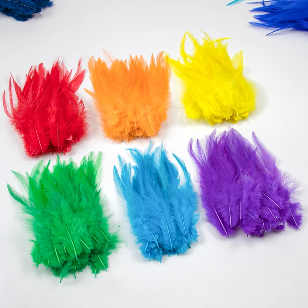 50/100/500Pcs/Lot Colorful Rooster Feathers for DIY Crafts 10-15cm Cock Plumes Carnival Accessories Decoration Needlework Sewing